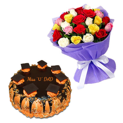 "Chocolate cake - 1kg, Flower Arrangement - Click here to View more details about this Product